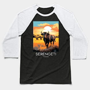 A Pop Art Travel Print of the Serengeti National Park - Tanzania Baseball T-Shirt